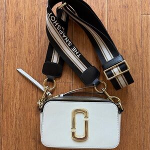 Marc Jacobs Cream and Black Snapshot Bag